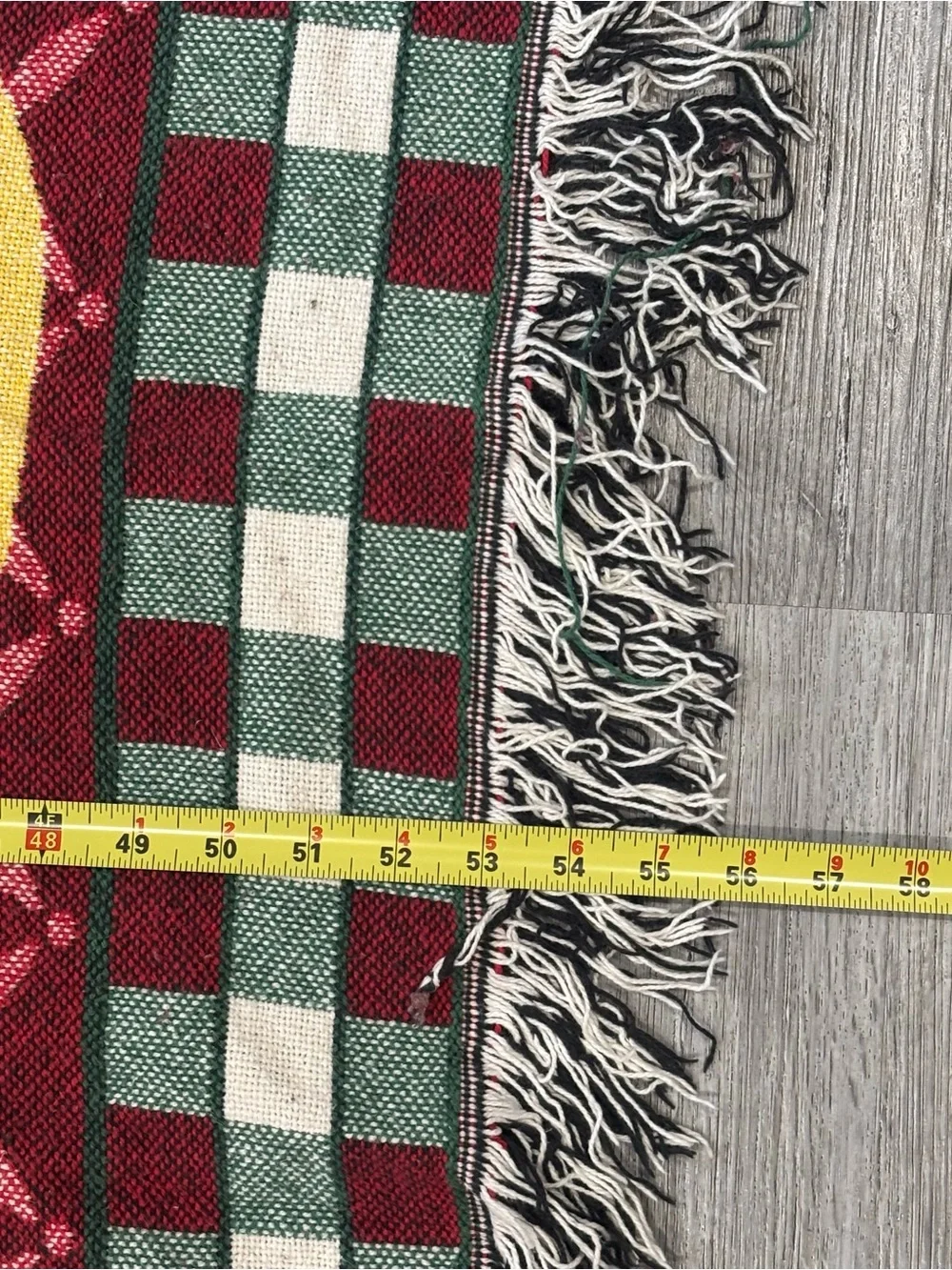 Vintage Christmas cat Stocking woven Throw Blanket holiday late 90s